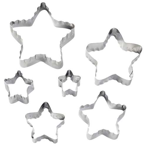 Star Fondant Icing Cutters - set of 6 - Click Image to Close